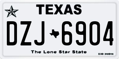 TX license plate DZJ6904