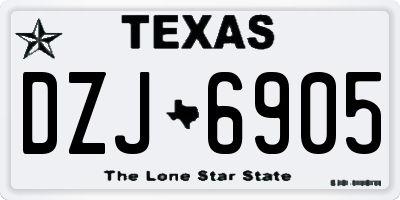TX license plate DZJ6905