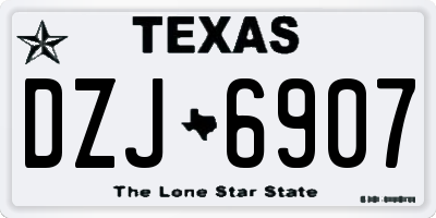 TX license plate DZJ6907