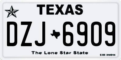 TX license plate DZJ6909