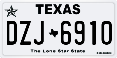 TX license plate DZJ6910