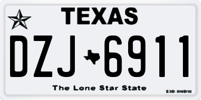 TX license plate DZJ6911
