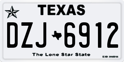 TX license plate DZJ6912