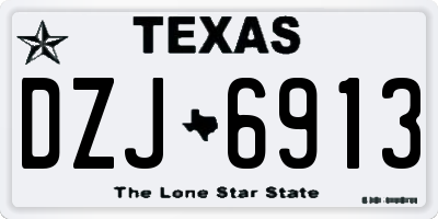 TX license plate DZJ6913