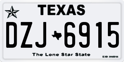 TX license plate DZJ6915