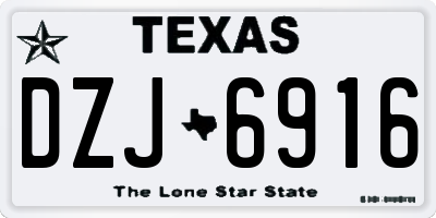 TX license plate DZJ6916