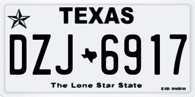 TX license plate DZJ6917