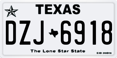 TX license plate DZJ6918