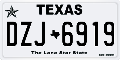 TX license plate DZJ6919