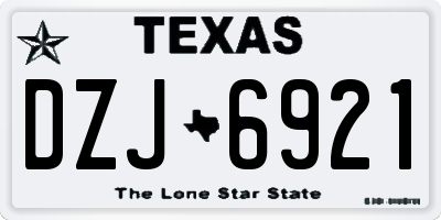 TX license plate DZJ6921