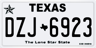 TX license plate DZJ6923