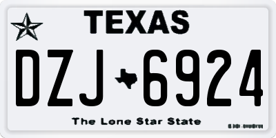TX license plate DZJ6924