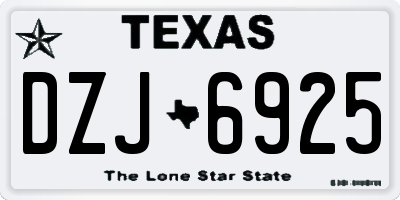 TX license plate DZJ6925