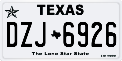 TX license plate DZJ6926
