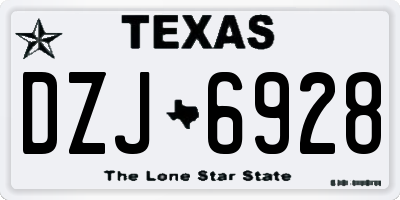 TX license plate DZJ6928