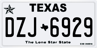 TX license plate DZJ6929