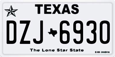 TX license plate DZJ6930
