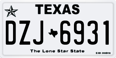 TX license plate DZJ6931