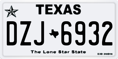 TX license plate DZJ6932