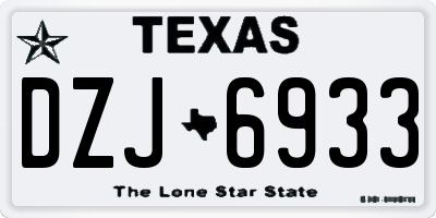 TX license plate DZJ6933