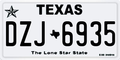 TX license plate DZJ6935