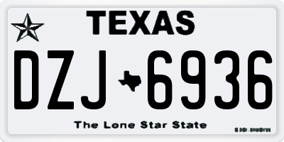 TX license plate DZJ6936