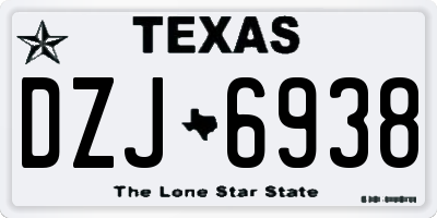 TX license plate DZJ6938
