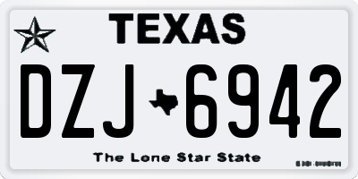 TX license plate DZJ6942