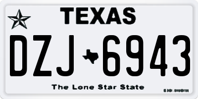 TX license plate DZJ6943