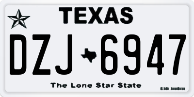 TX license plate DZJ6947
