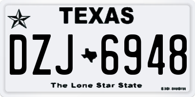 TX license plate DZJ6948
