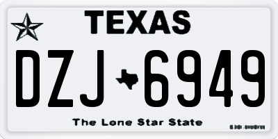 TX license plate DZJ6949