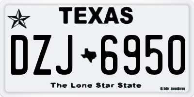 TX license plate DZJ6950