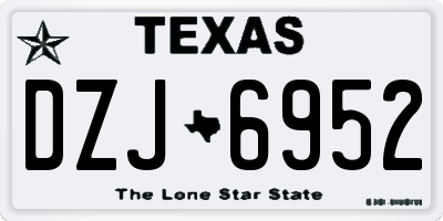 TX license plate DZJ6952