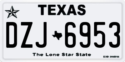 TX license plate DZJ6953