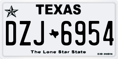 TX license plate DZJ6954
