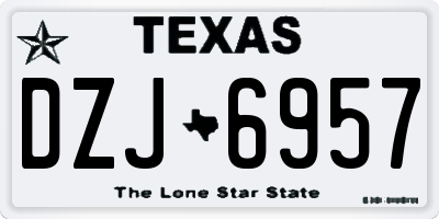TX license plate DZJ6957
