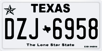 TX license plate DZJ6958