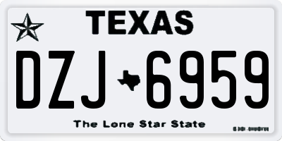 TX license plate DZJ6959