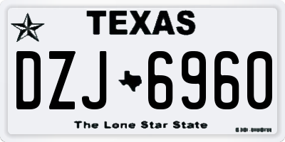 TX license plate DZJ6960