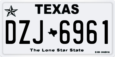 TX license plate DZJ6961