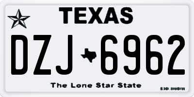 TX license plate DZJ6962