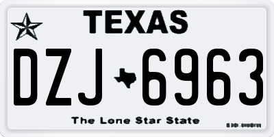 TX license plate DZJ6963