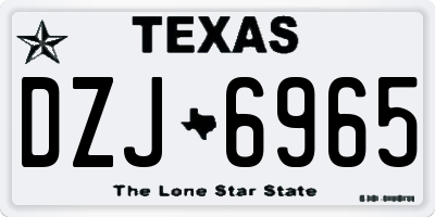 TX license plate DZJ6965