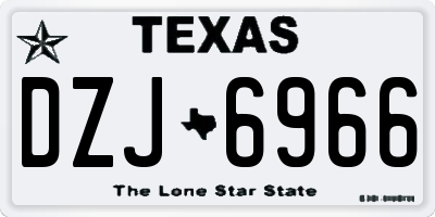 TX license plate DZJ6966
