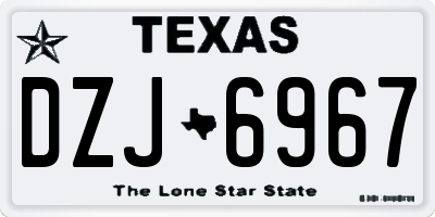 TX license plate DZJ6967