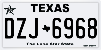 TX license plate DZJ6968