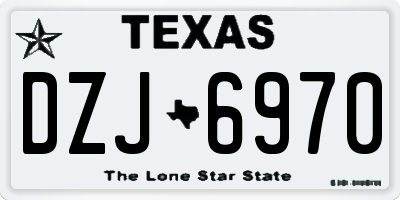 TX license plate DZJ6970