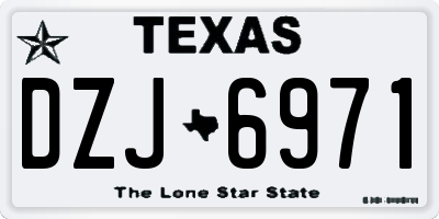 TX license plate DZJ6971