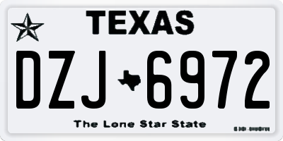 TX license plate DZJ6972